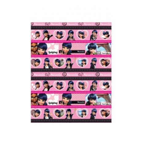 Miraculous Ladybug Pink Heart 2m Roll Wrap £0.99